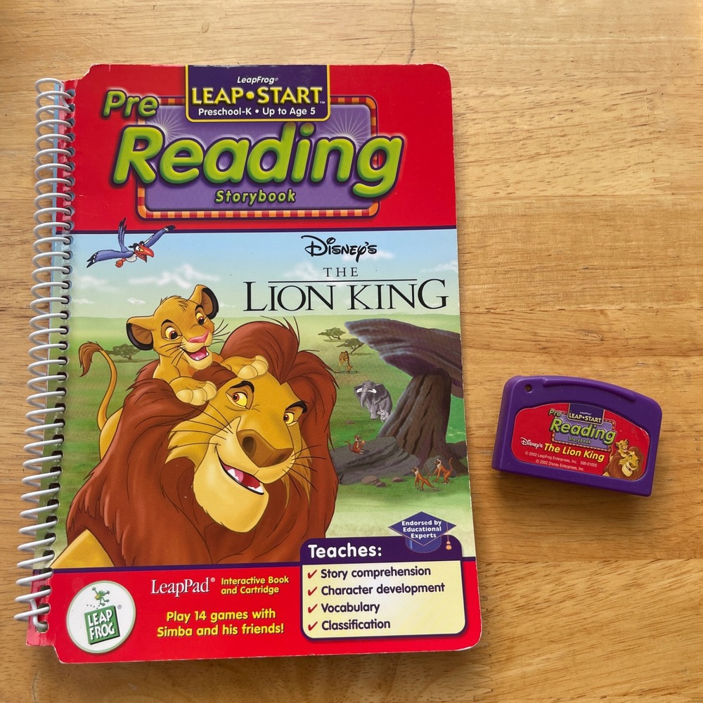 LeapFrog LeapPad LeapStart Pre-Reading Disney The Lion King Book and Cartridge